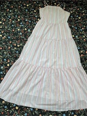 Sam Edelman Multicolour boho Tired Dress with Pastel Stripes NWT